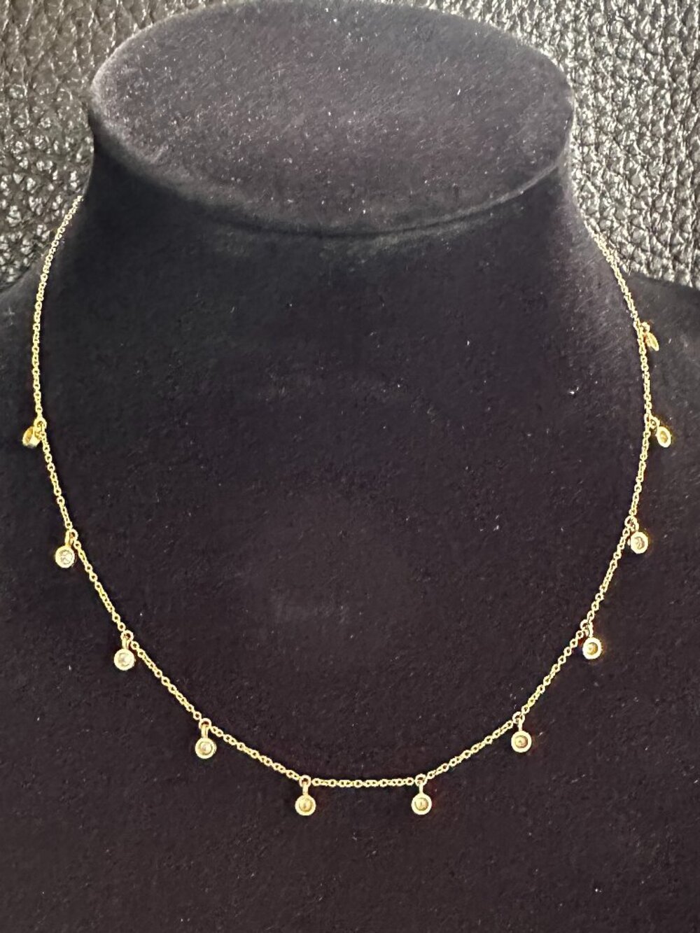 Zoe Chicco 14K Eleven Dangling Diamond Choker Necklace